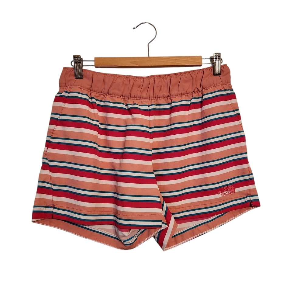 North Face | Women's Striped Multicolor Athleisure/Athletic Shorts (Size Small) - Picture 2 of 15